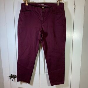 Khakis by Gap Slim City Dark Maroon Burgundy Pants Womens Size 14R‎ Casual